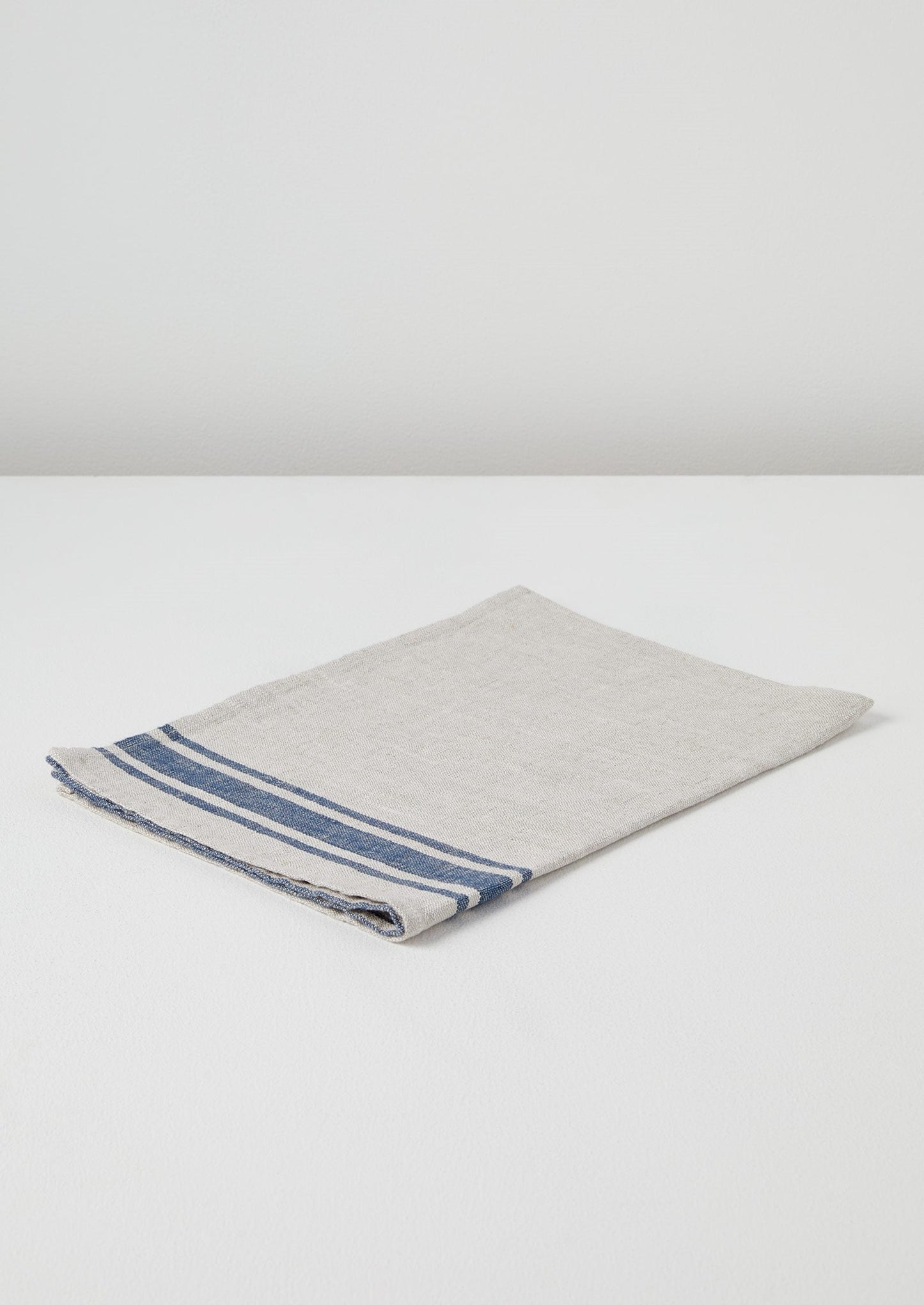 Strofinaccio in lino a righe irregolari | Naturale/Blu