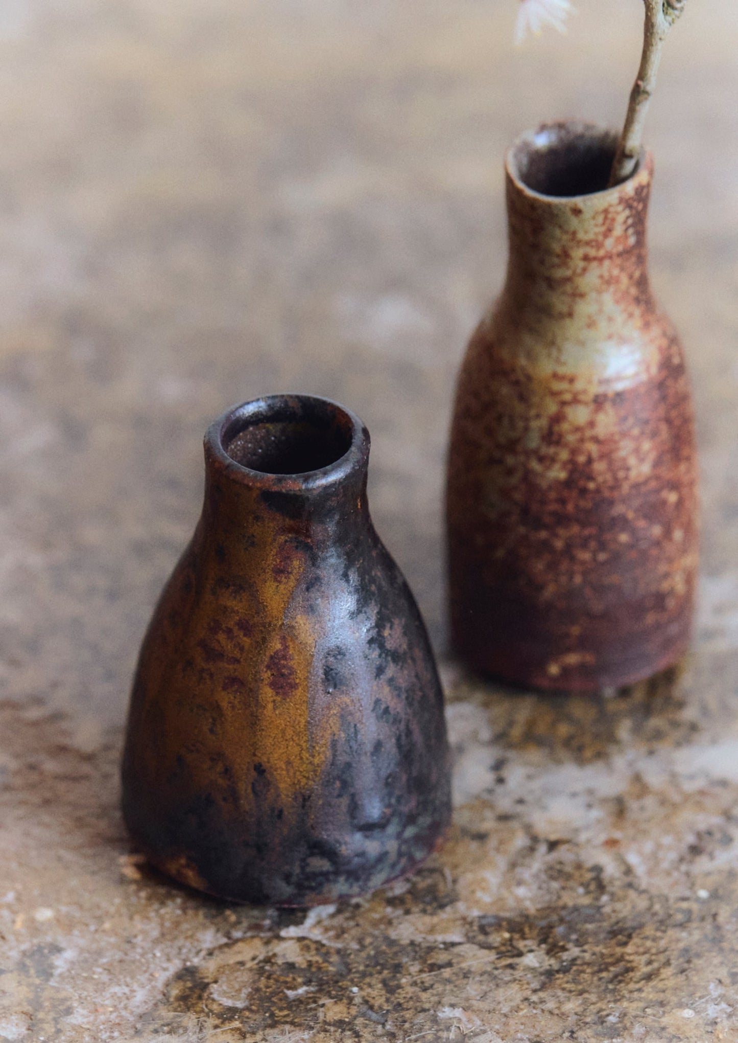 Laerke Moller Hansen Mini Ash e Tenmoku Vase | Marrone terra d'ombra