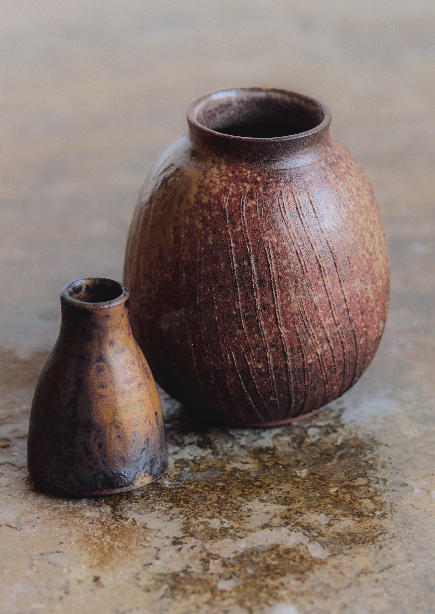 Laerke Moller Hansen Mini Ash e Tenmoku Vase | Marrone terra d'ombra