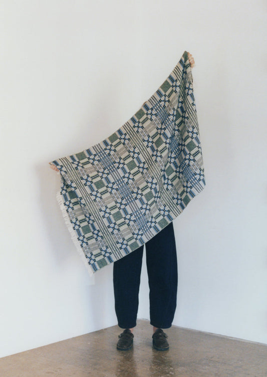 Sabine Van der Sande Plaid tessuto a mano | Blu