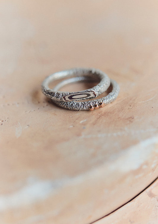 Anello Lindey Tydeman Hewn | Argento/Rame