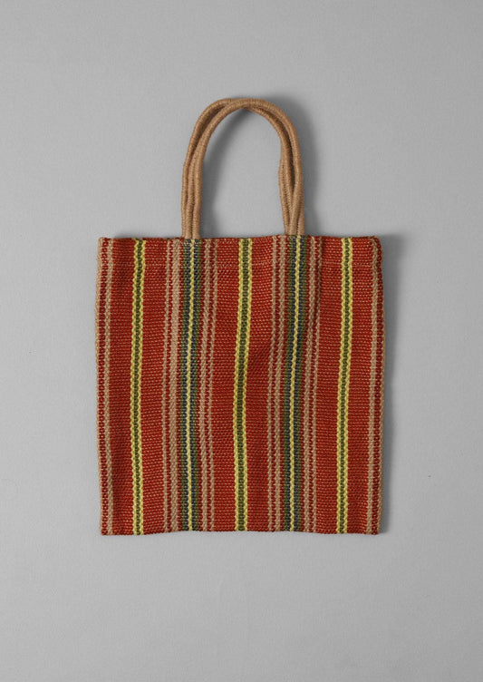 Borsa a tracolla in iuta a righe Turtle Bags | Nasturzio