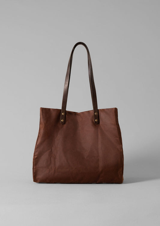 Borsa tote in cotone cerato Kate Sheridan | Castagna