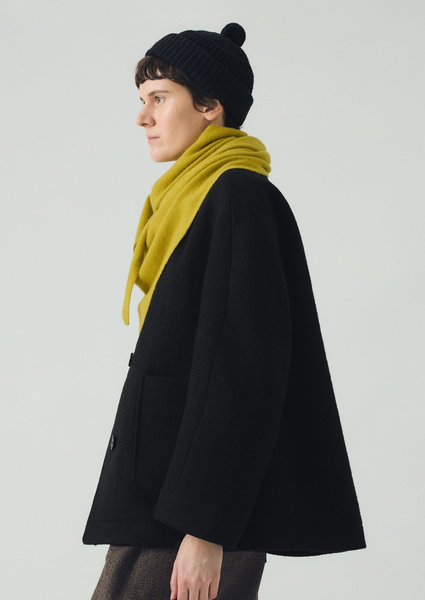 Berretto in lana con motivo a nido d'ape | Blu navy mélange