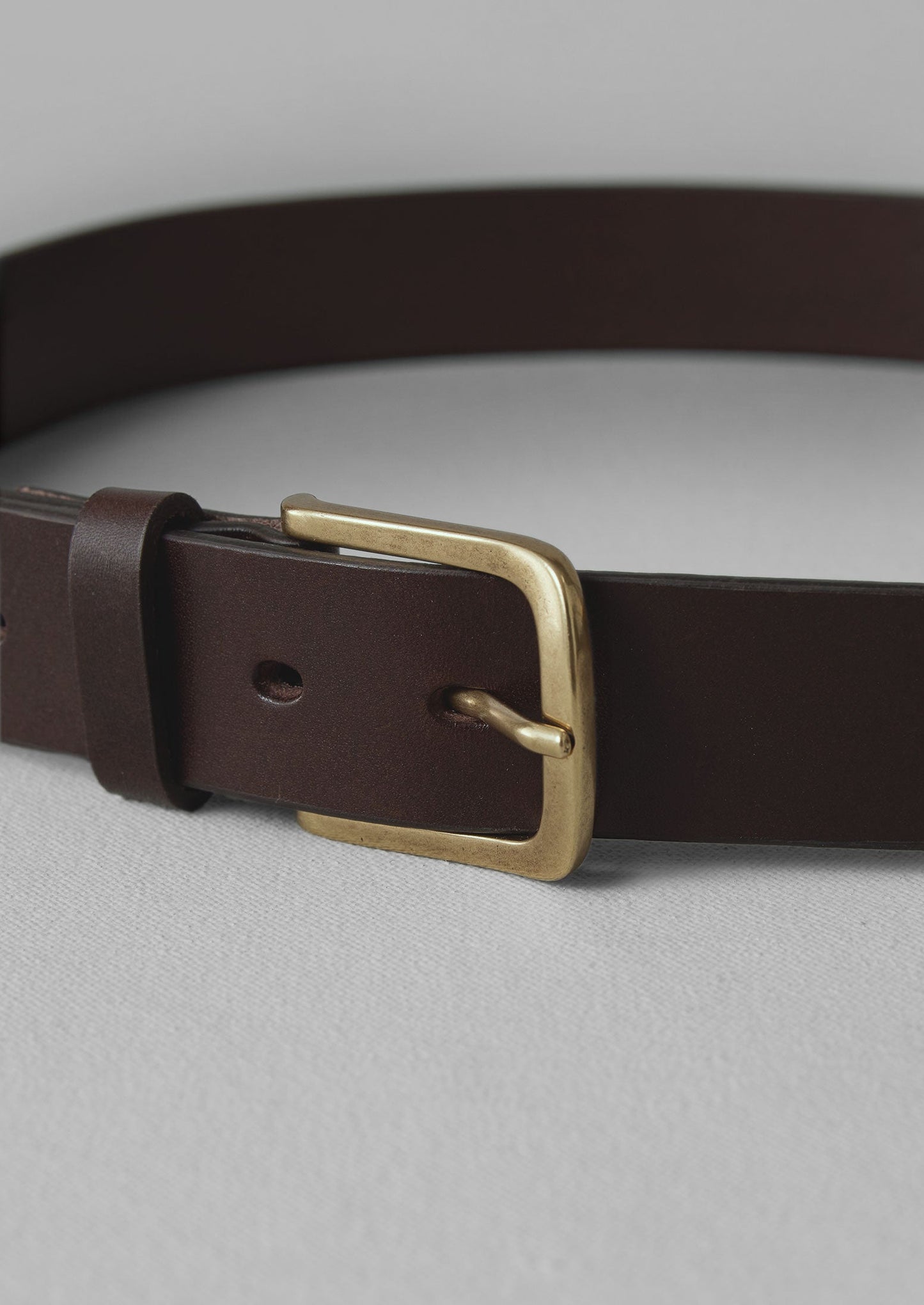 Cintura in pelle con fibbia in ottone | Marrone scuro