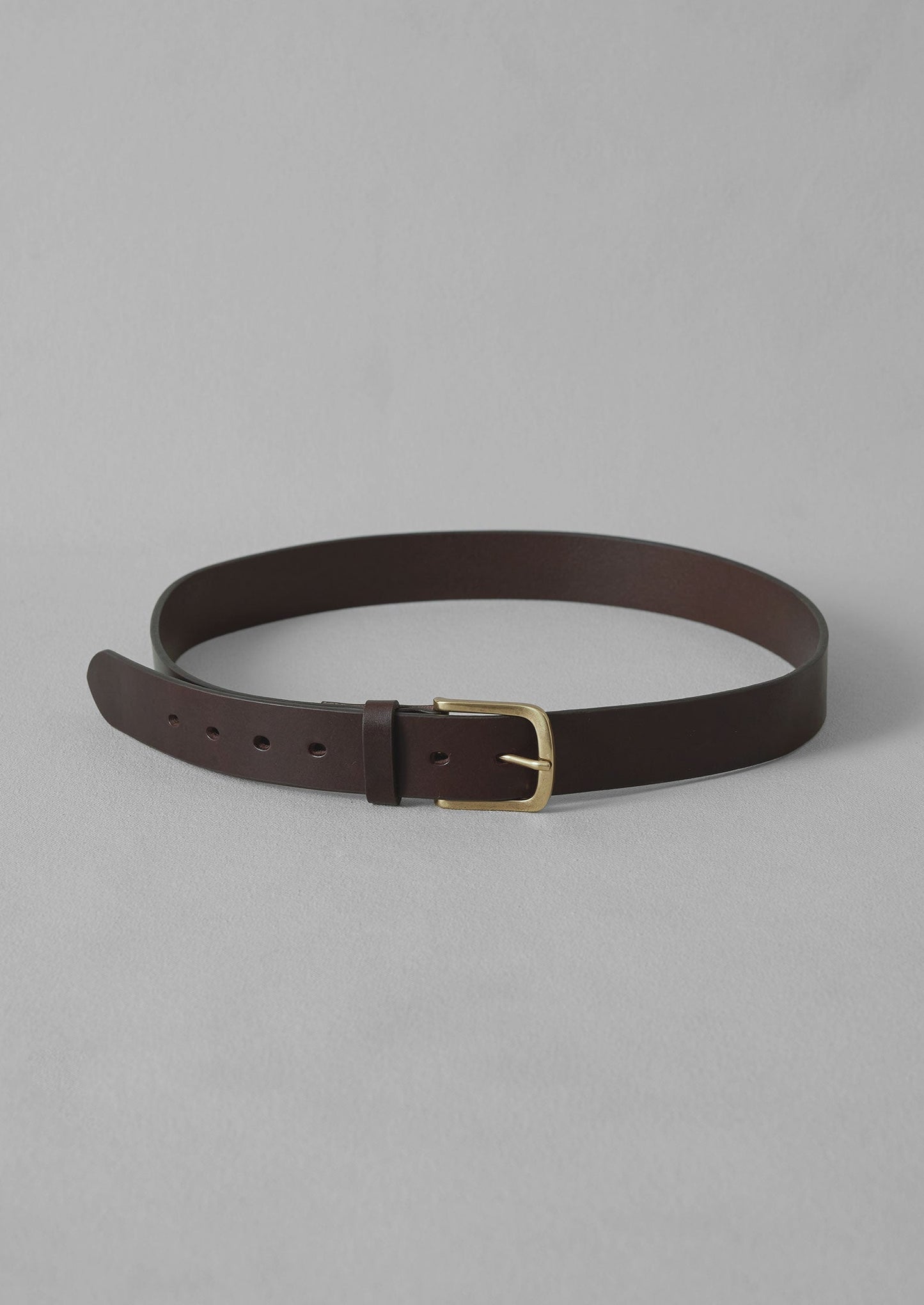 Cintura in pelle con fibbia in ottone | Marrone scuro