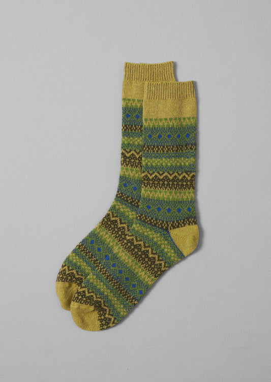 Calzini in lana jacquard | Verde Multi