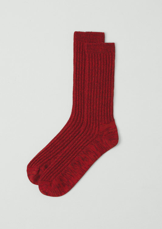 Calzini in cotone a coste | Rosso cardinale
