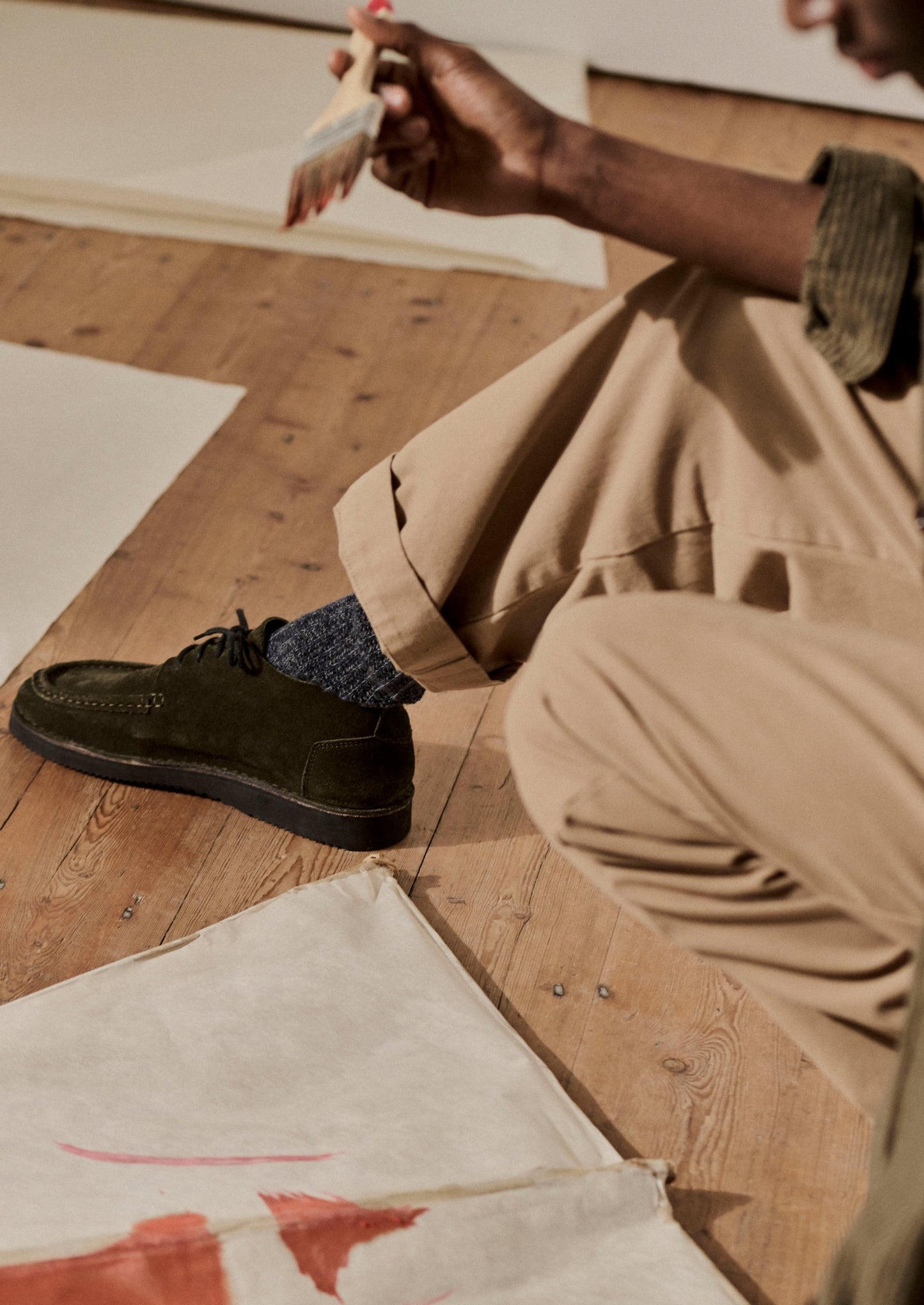 Scarpe da campeggio in pelle scamosciata Fracap | Oliva
