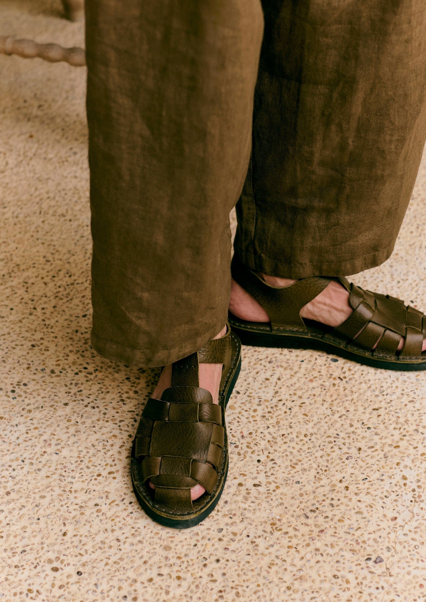 Sandali in pelle Fracap | Oliva