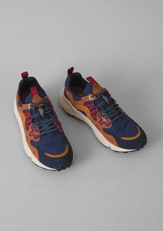Sneakers Flower Mountain Yamano Kaiso con pannelli | Indaco/Zenzero