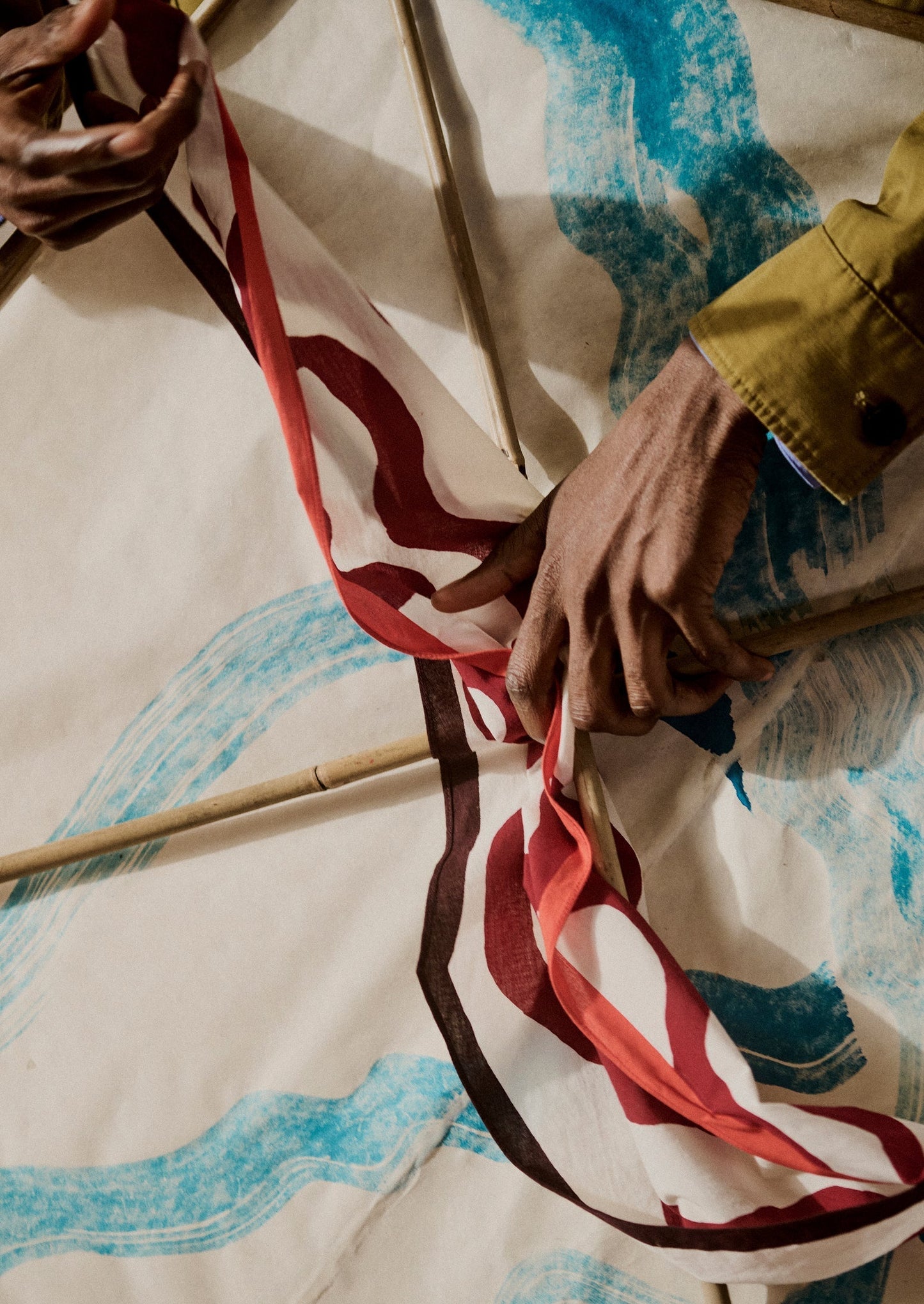 Bandana in cotone con stampa a nastro | Granato