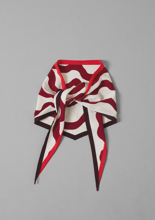 Bandana in cotone con stampa a nastro | Granato
