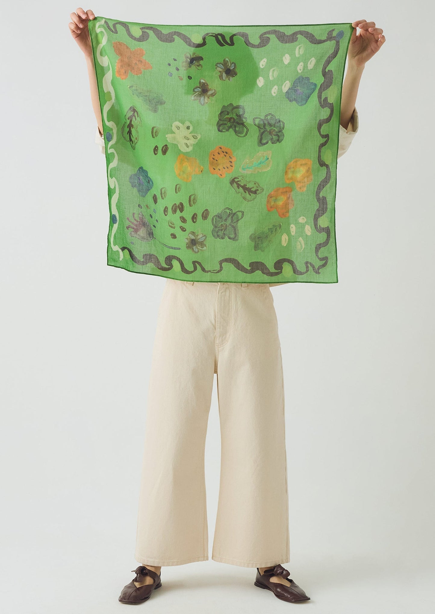 Bandana in cotone con stampa floreale Archivist | Verde erba
