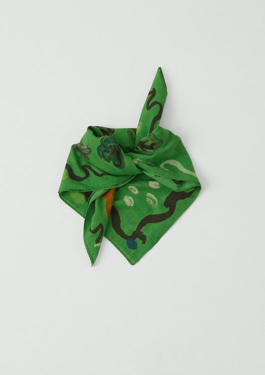Bandana in cotone con stampa floreale Archivist | Verde erba