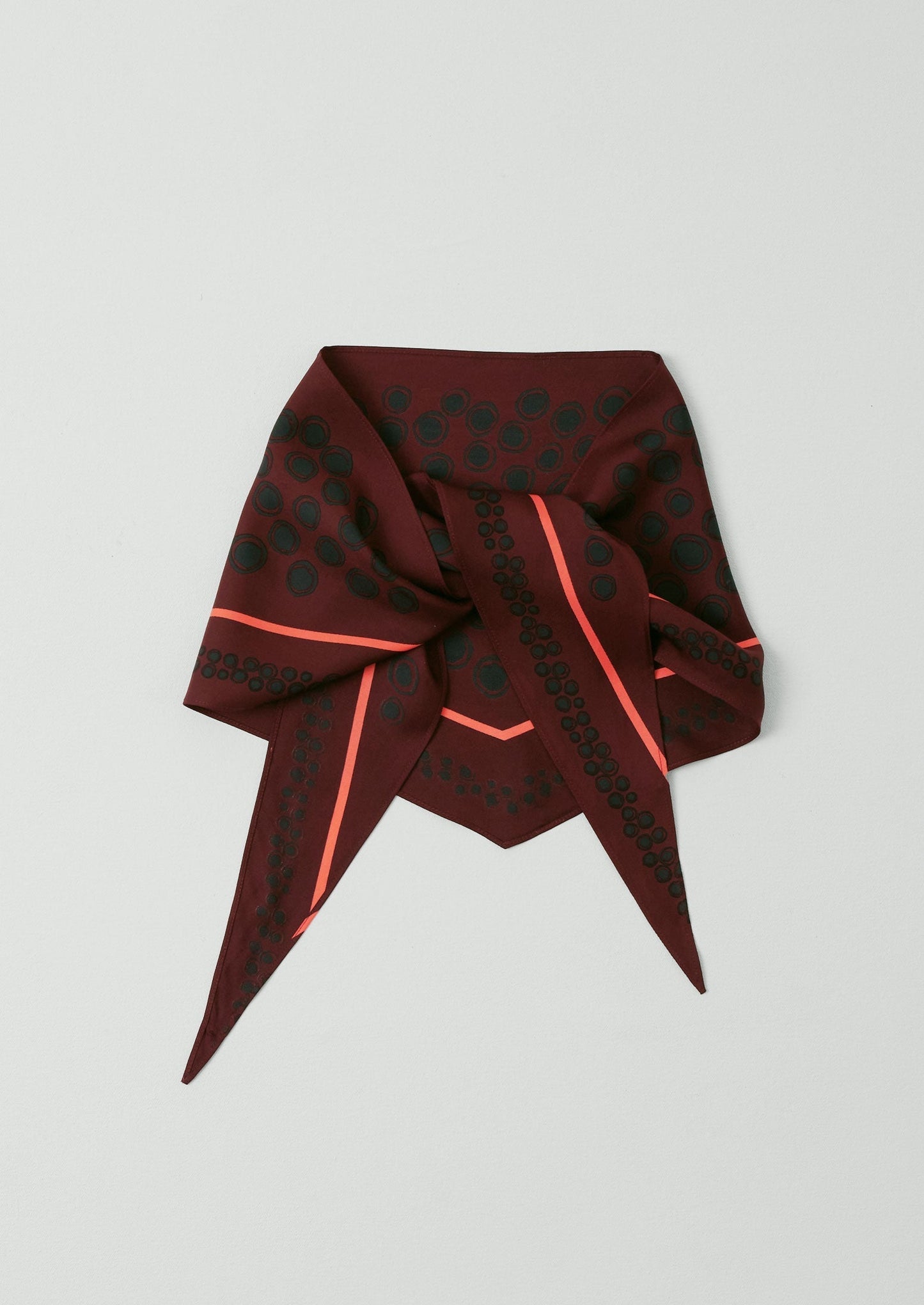 Bandana in seta con stampa carapace maculata | Rosso rubino