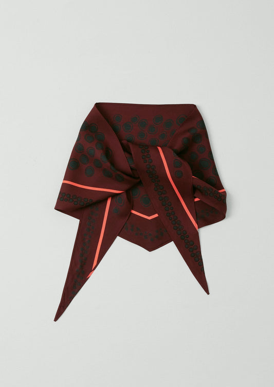 Bandana in seta con stampa carapace maculata | Rosso rubino