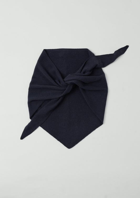 Bandana grande in lana e cashmere | Blu scuro