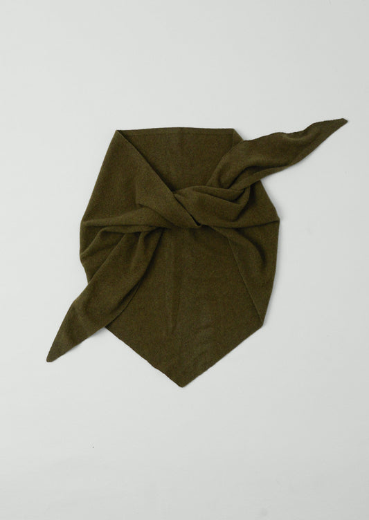 Bandana grande in lana e cashmere | Oliva