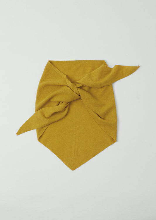 Bandana grande in lana e cashmere | Muschio giallo