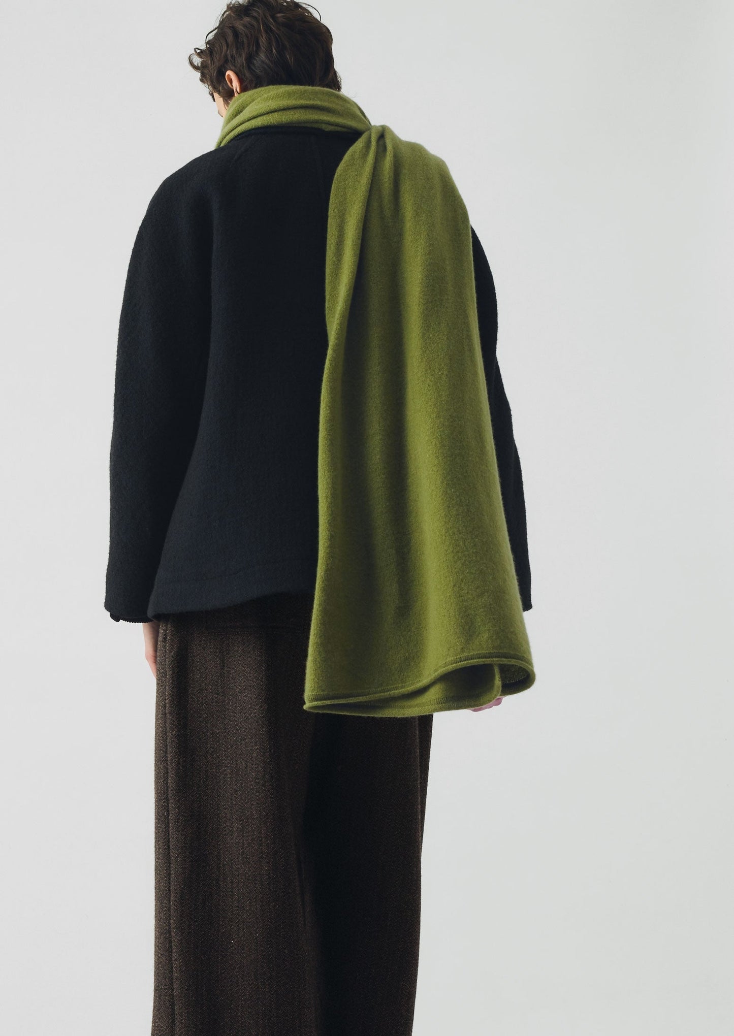 Sciarpa avvolgente in lana e cashmere | Verde tenue