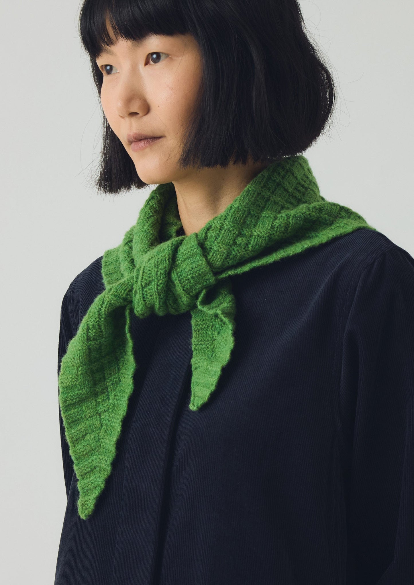 Bandana in lana lavorata a maglia | Verde giardino