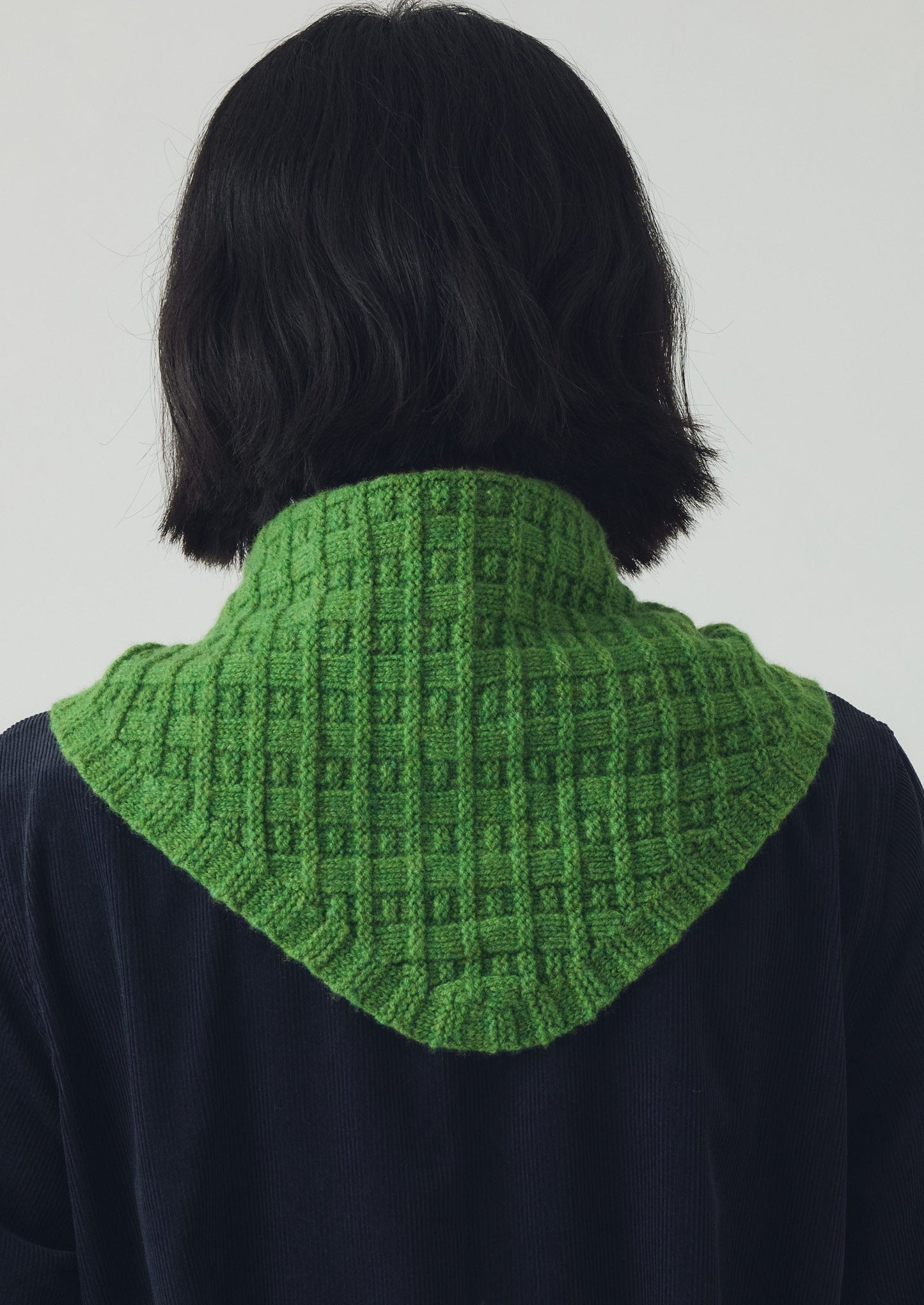 Bandana in lana lavorata a maglia | Verde giardino