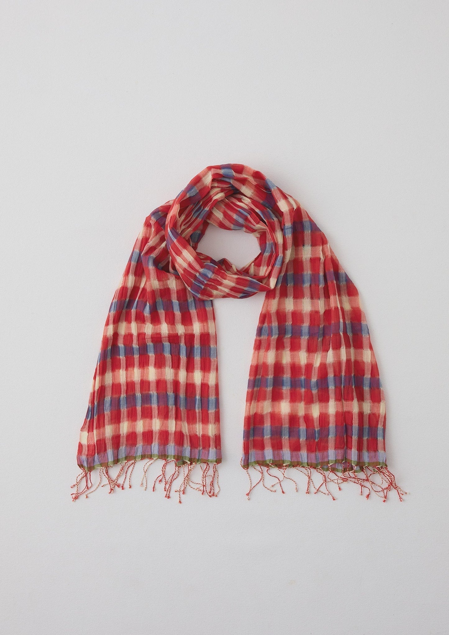 Sciarpa in cotone a quadretti Cafe Tile | Rosso cardinale
