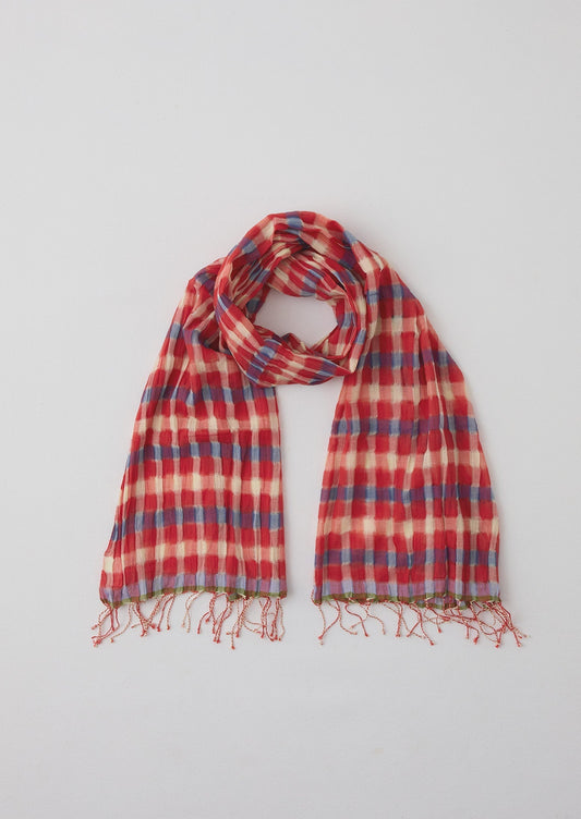 Sciarpa in cotone a quadretti Cafe Tile | Rosso cardinale