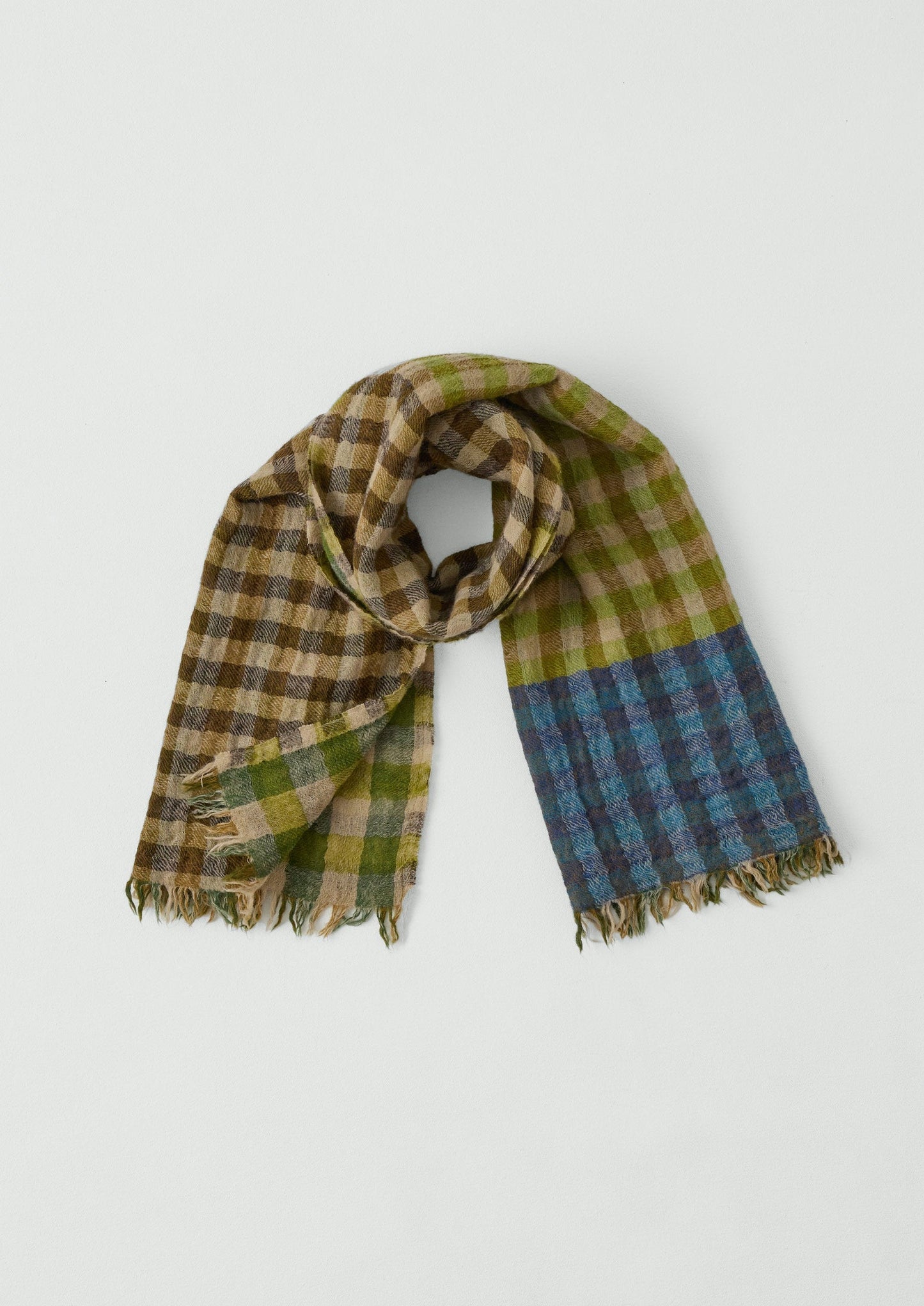 Sciarpa tessuta a mano con motivo a quadretti Dyad Knot | Croft Green