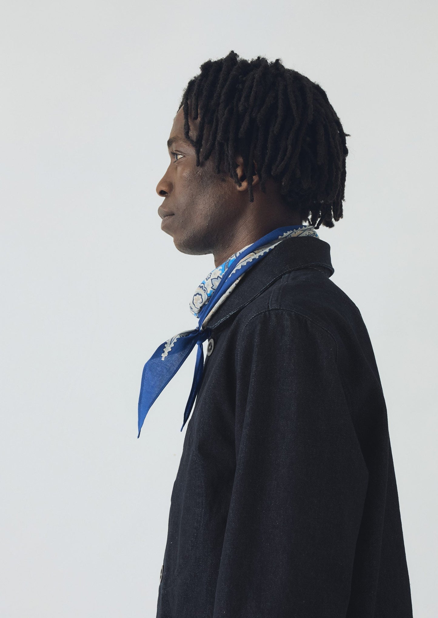Bandana in cotone con stampa Paisley | Blu inchiostro