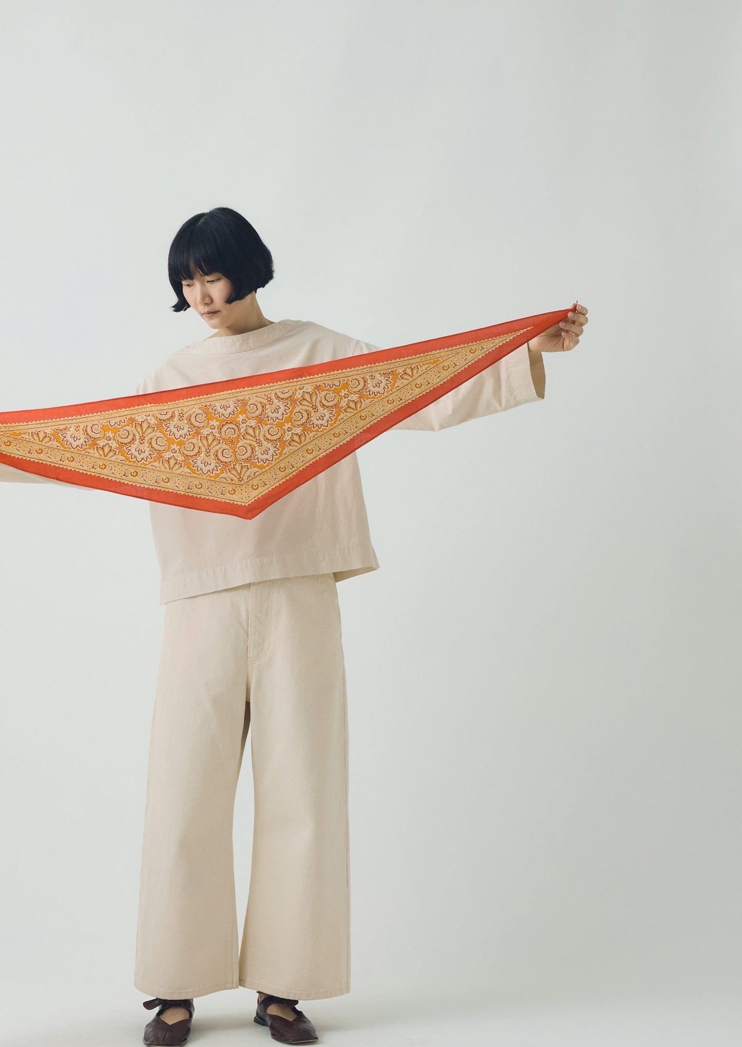 Bandana in cotone con stampa Paisley | Nasturzio