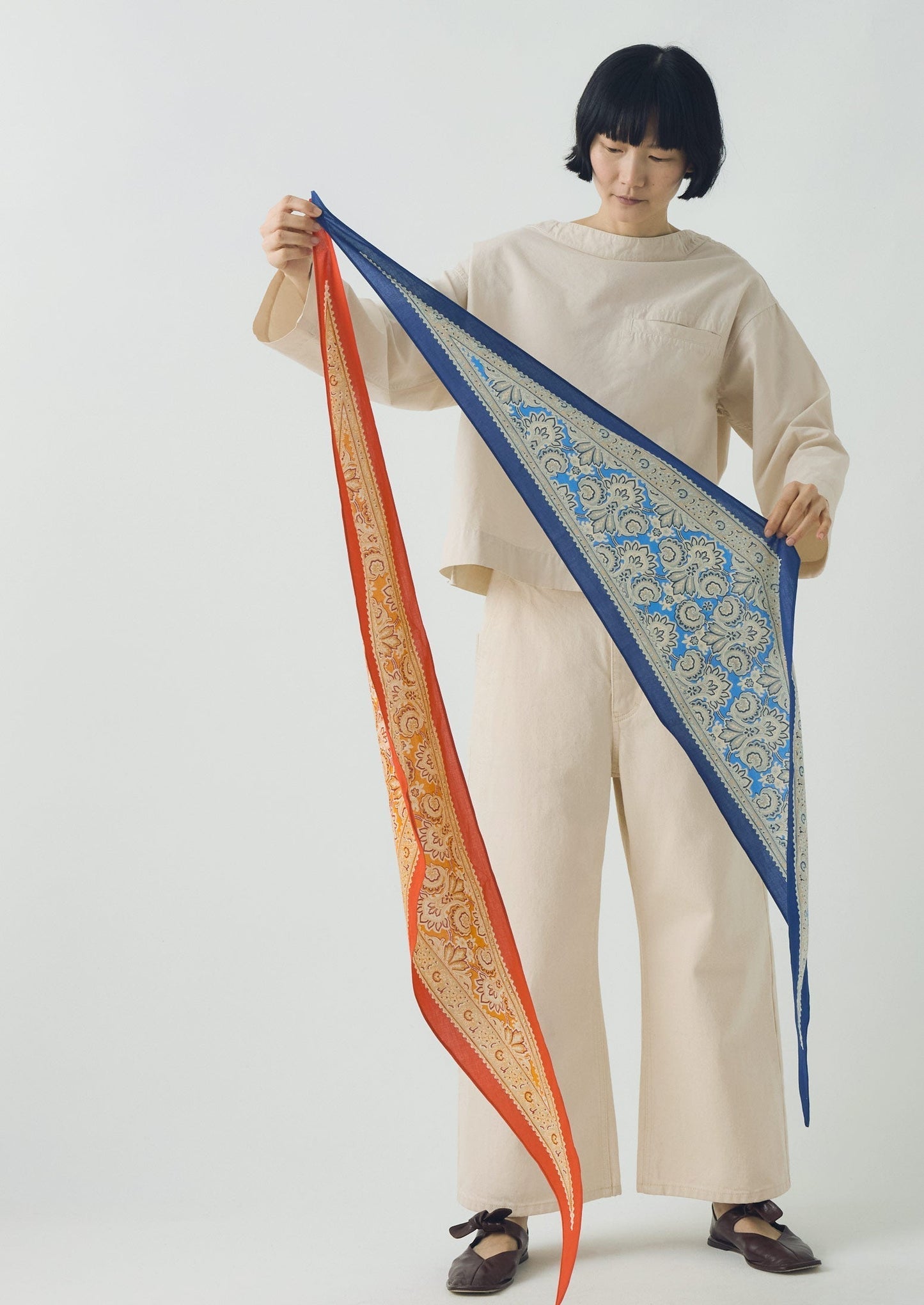 Bandana in cotone con stampa Paisley | Nasturzio