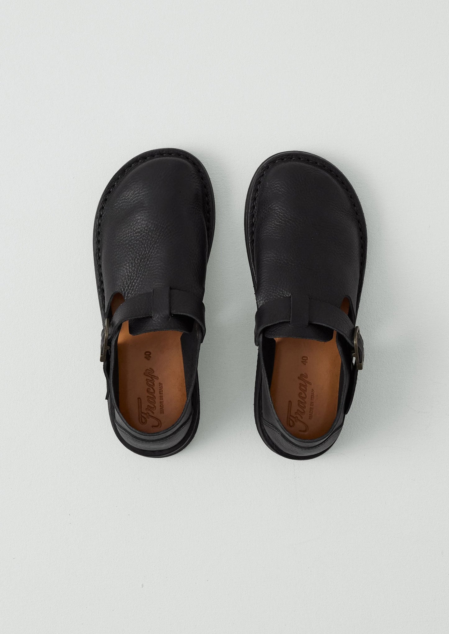 Scarpe con fibbia in pelle Fracap | Nero