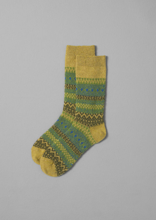 Calzini in lana jacquard | Verde Multi