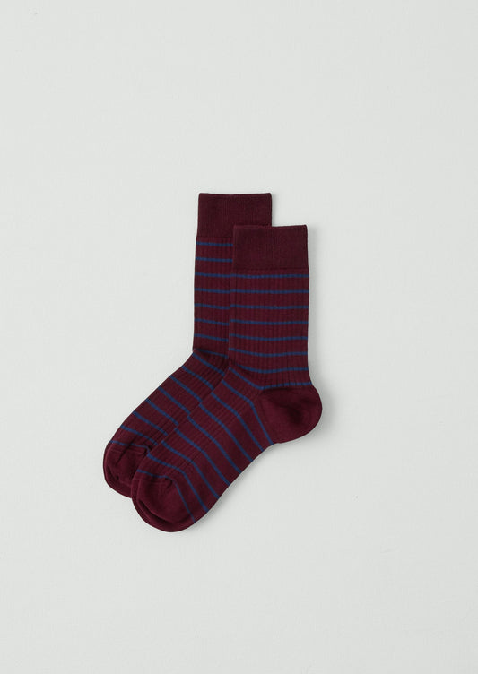 Calzini a righe in cotone biologico Maria La Rosa | Bordeaux