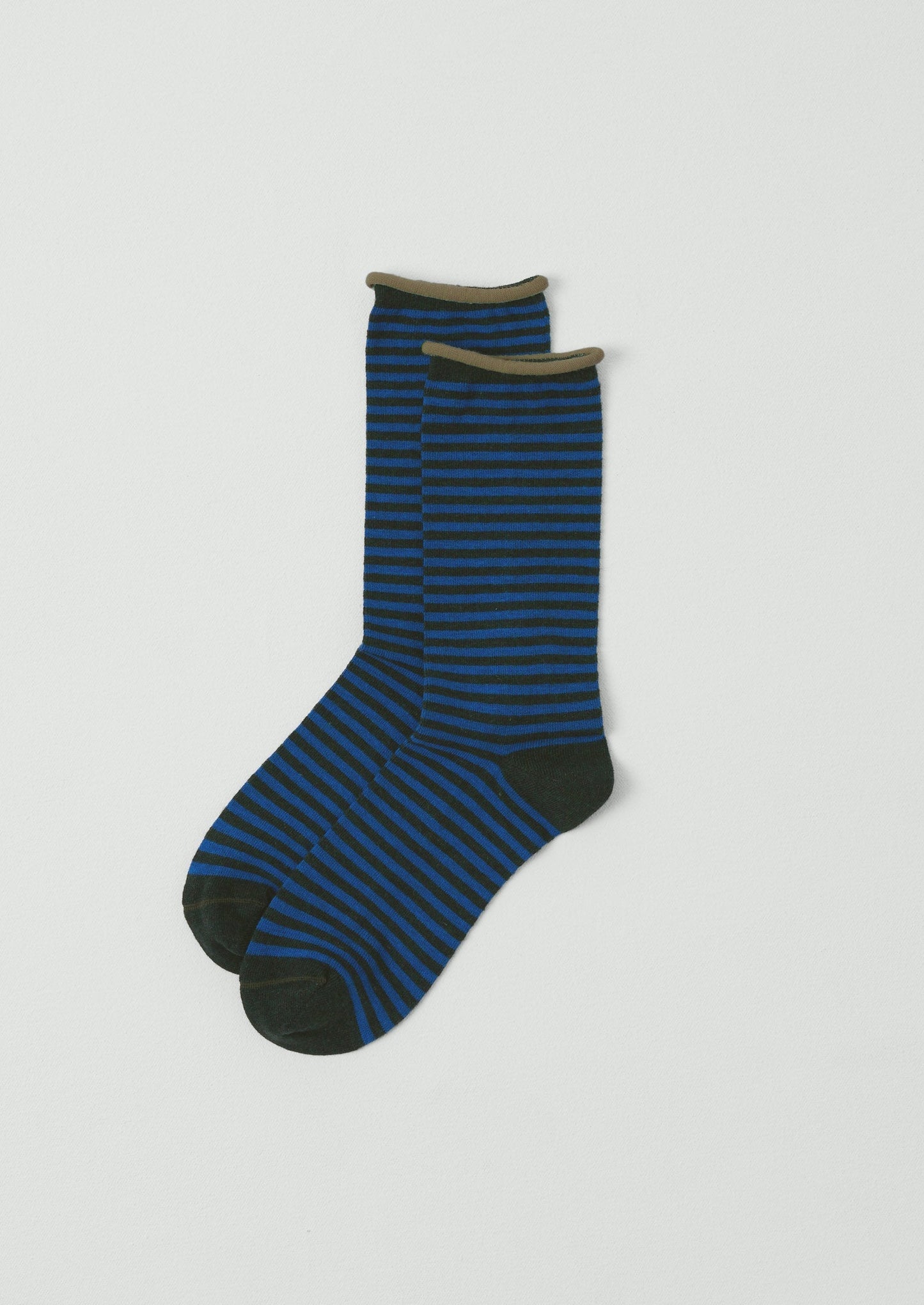 Calzini a righe in cotone e cashmere | Cobalto/Foresta