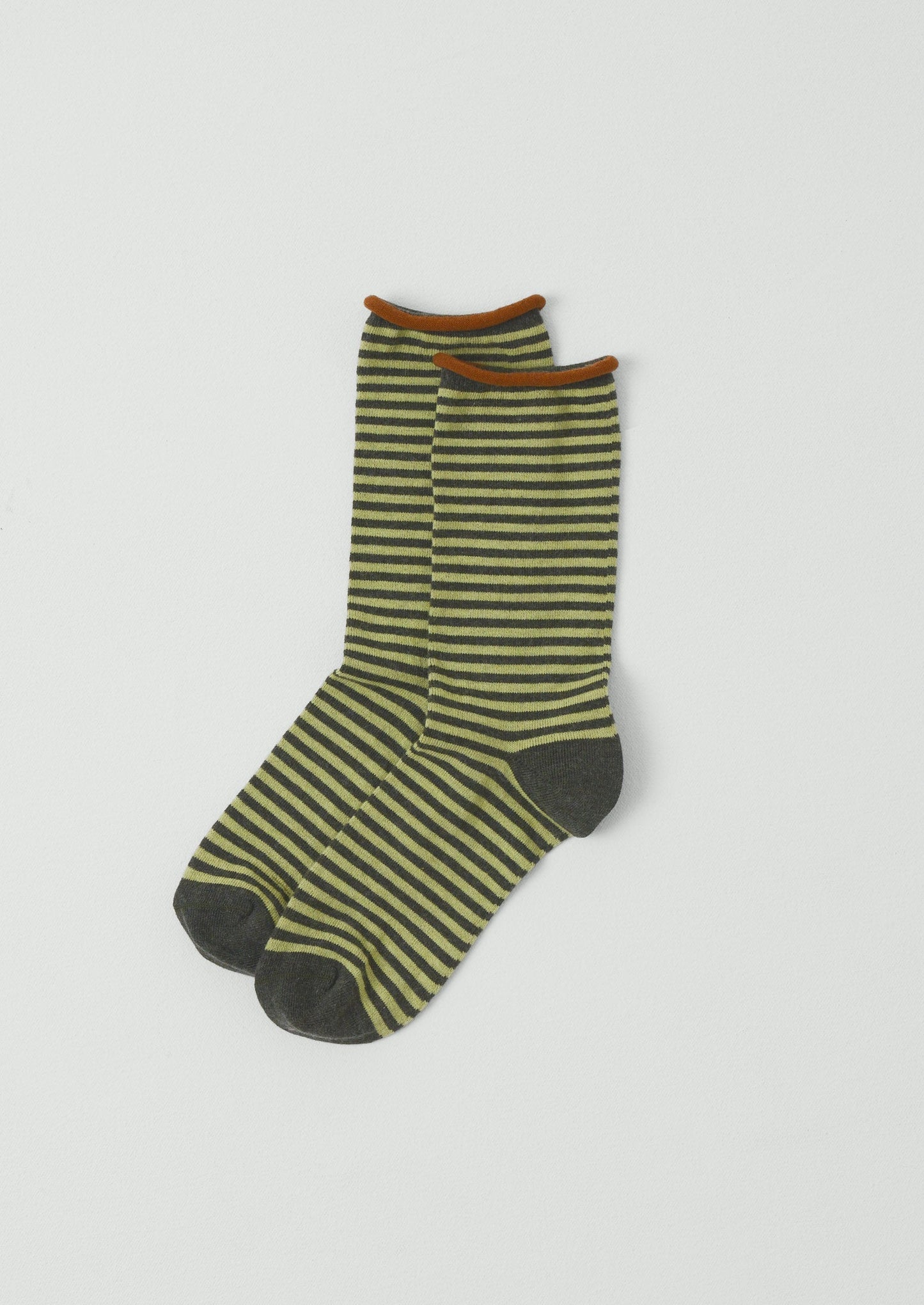 Calzini a righe in cotone e cashmere | Sorbetto/Corteccia