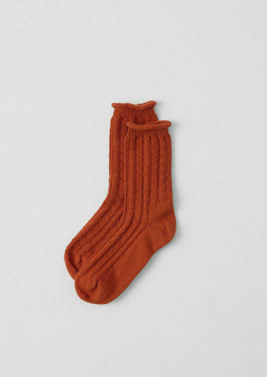 Calzini in cotone con punto Guernsey | Ruggine
