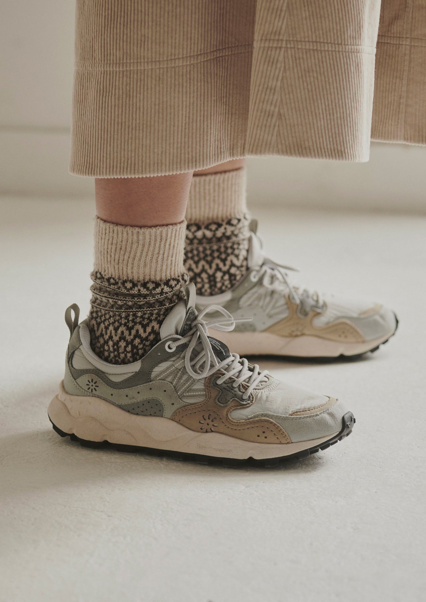 Sneakers Flower Mountain Yamano Kaiso | Grigio chiaro
