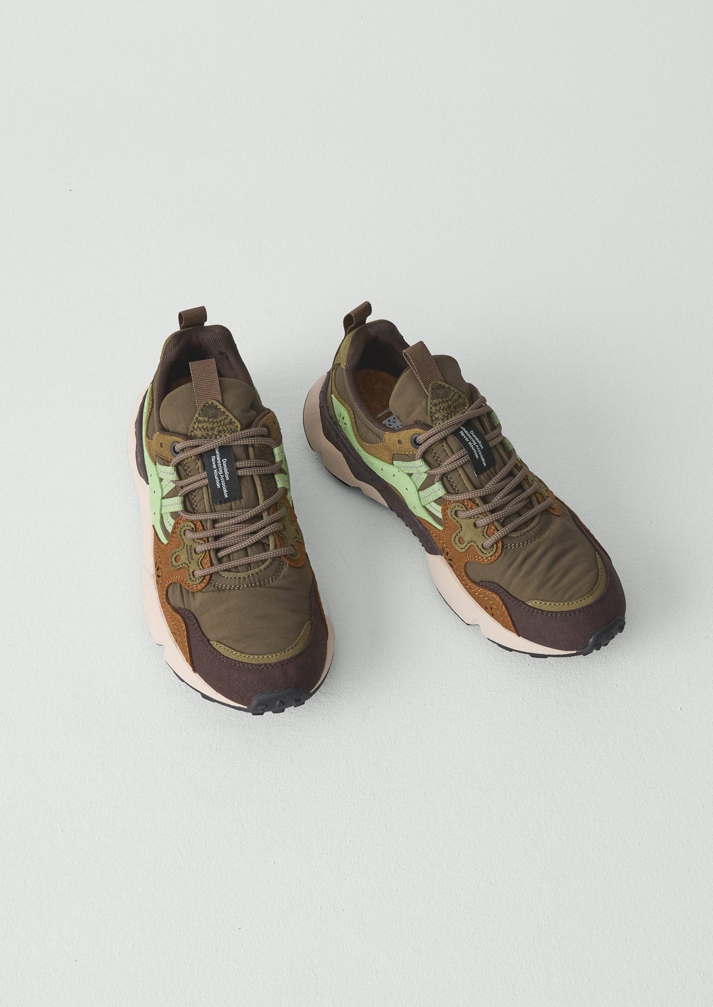 Sneakers Flower Mountain Yamano Kaiso con pannelli | Verde oliva intenso