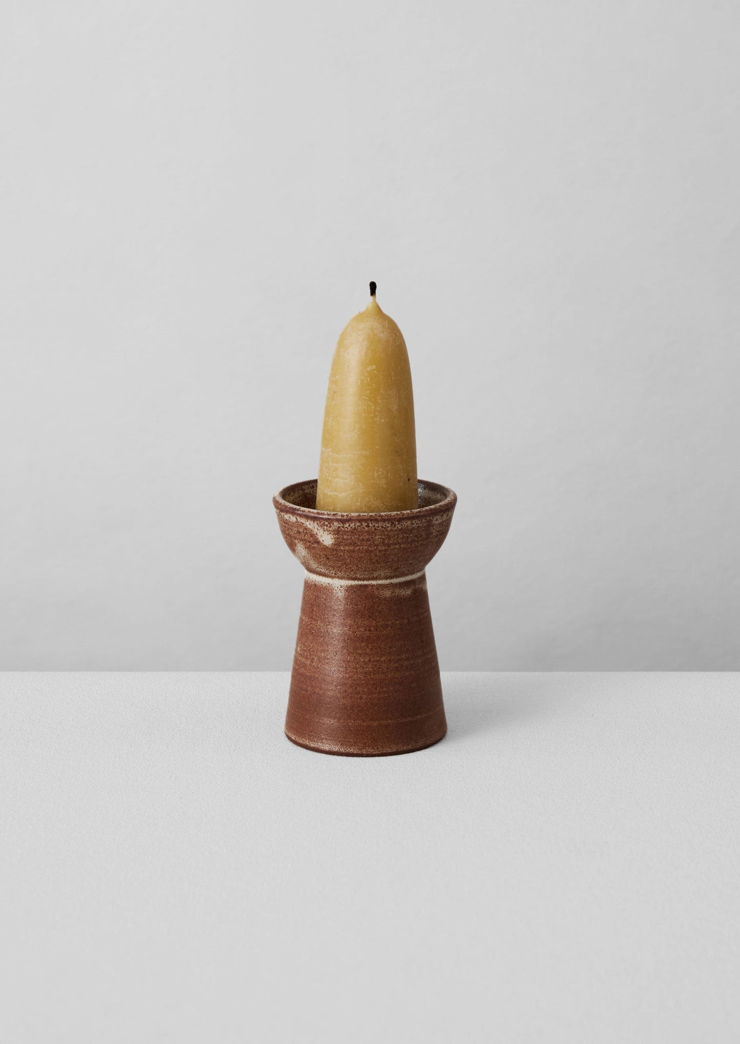 Portacandele a colonna in ceramica SZ | Castagna