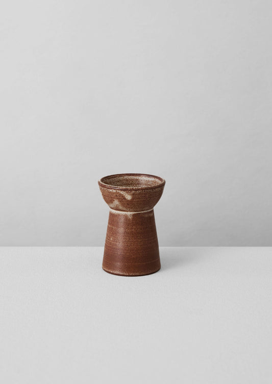 Portacandele a colonna in ceramica SZ | Castagna