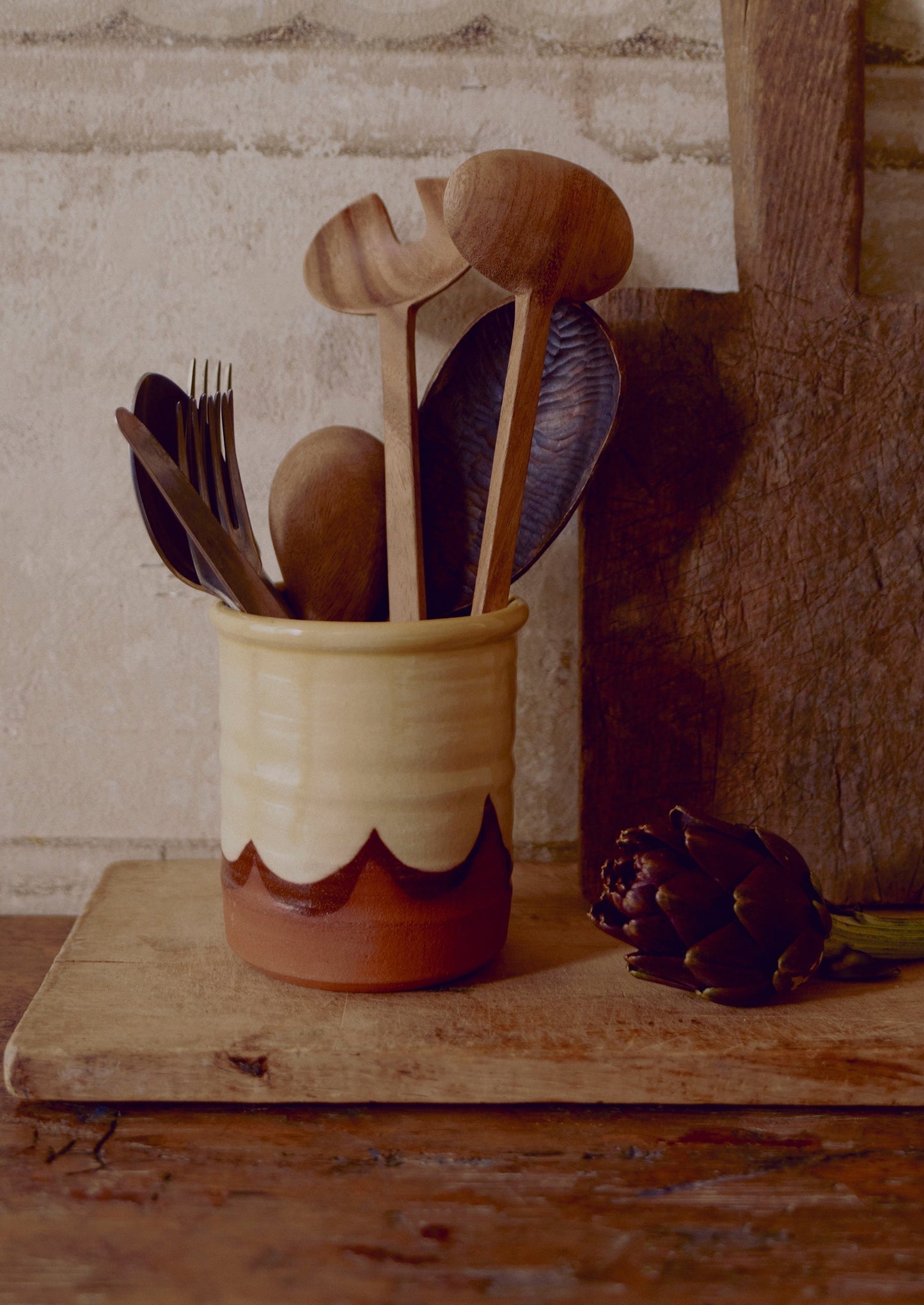 Portautensili Rob Towler | Crema/Terracotta