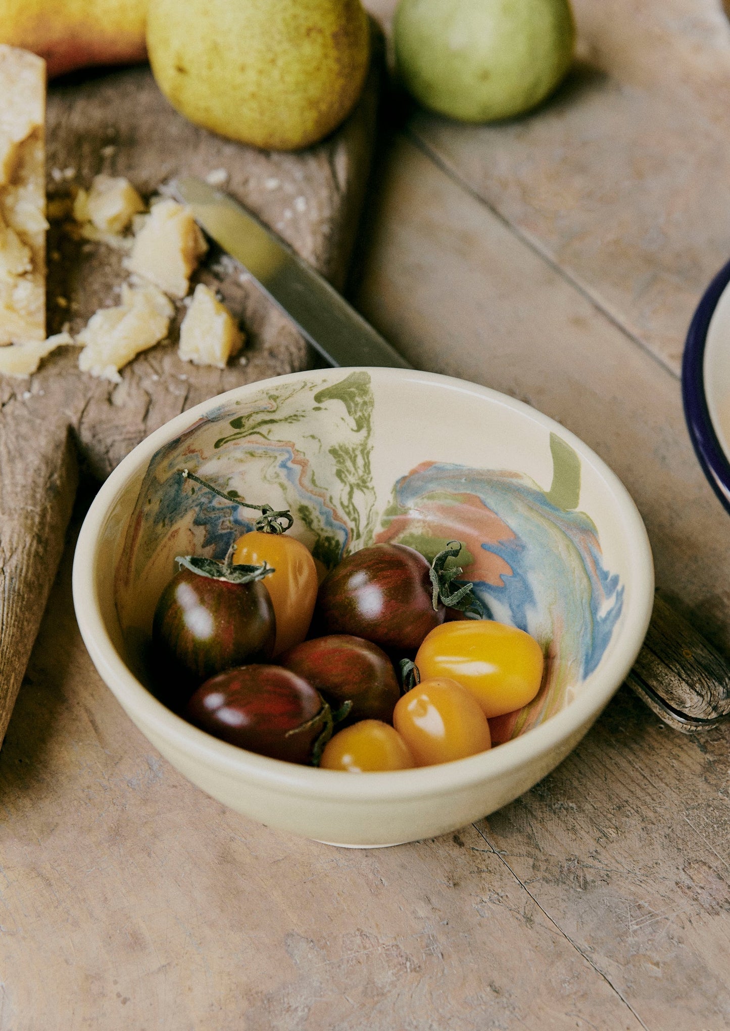 Ciotola per la colazione marmorizzata Poterie Barbotine | Sabbia/Muschio
