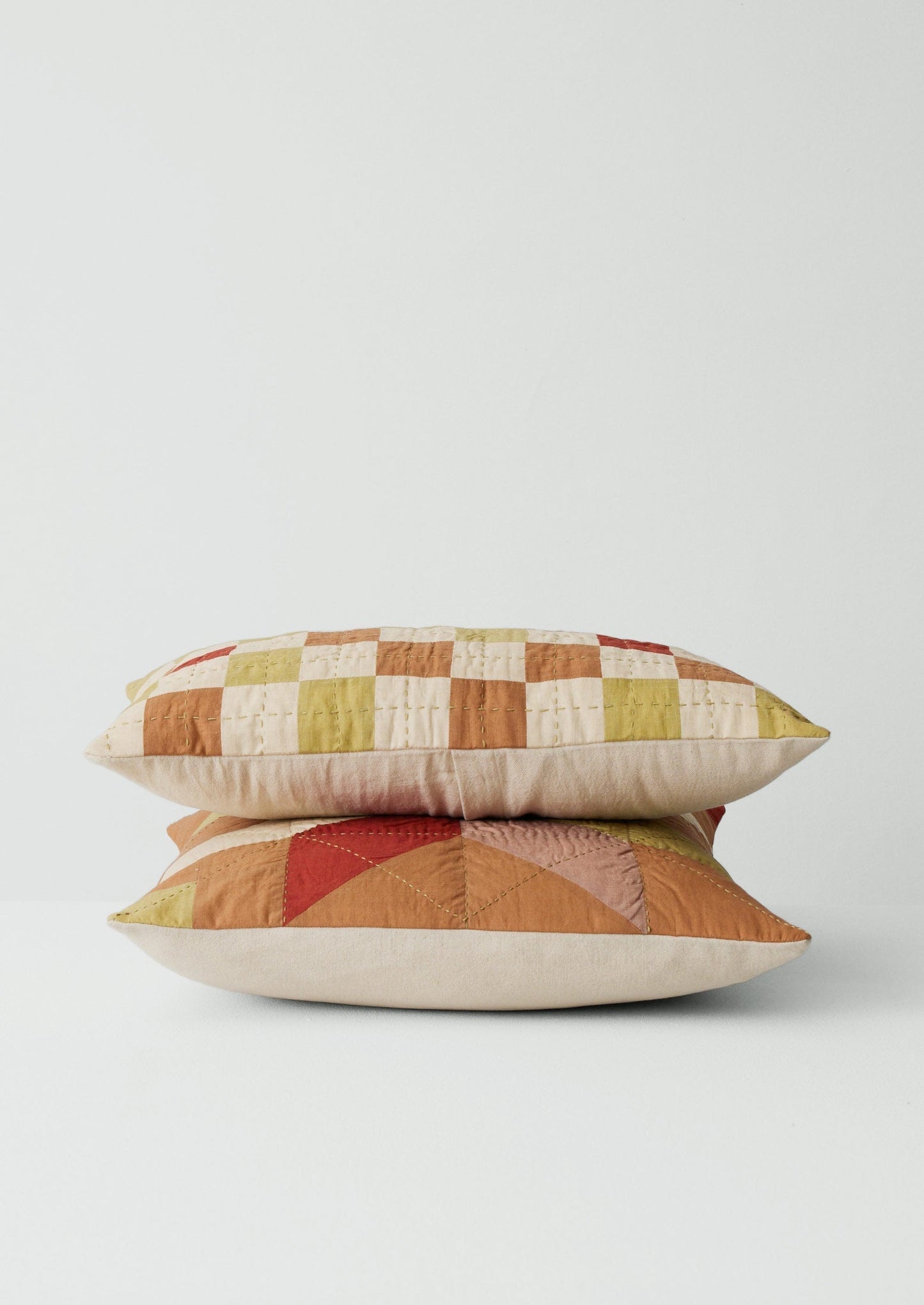 Federa per cuscino patchwork a forma di stella piastrellata | Caramello/Uva spina