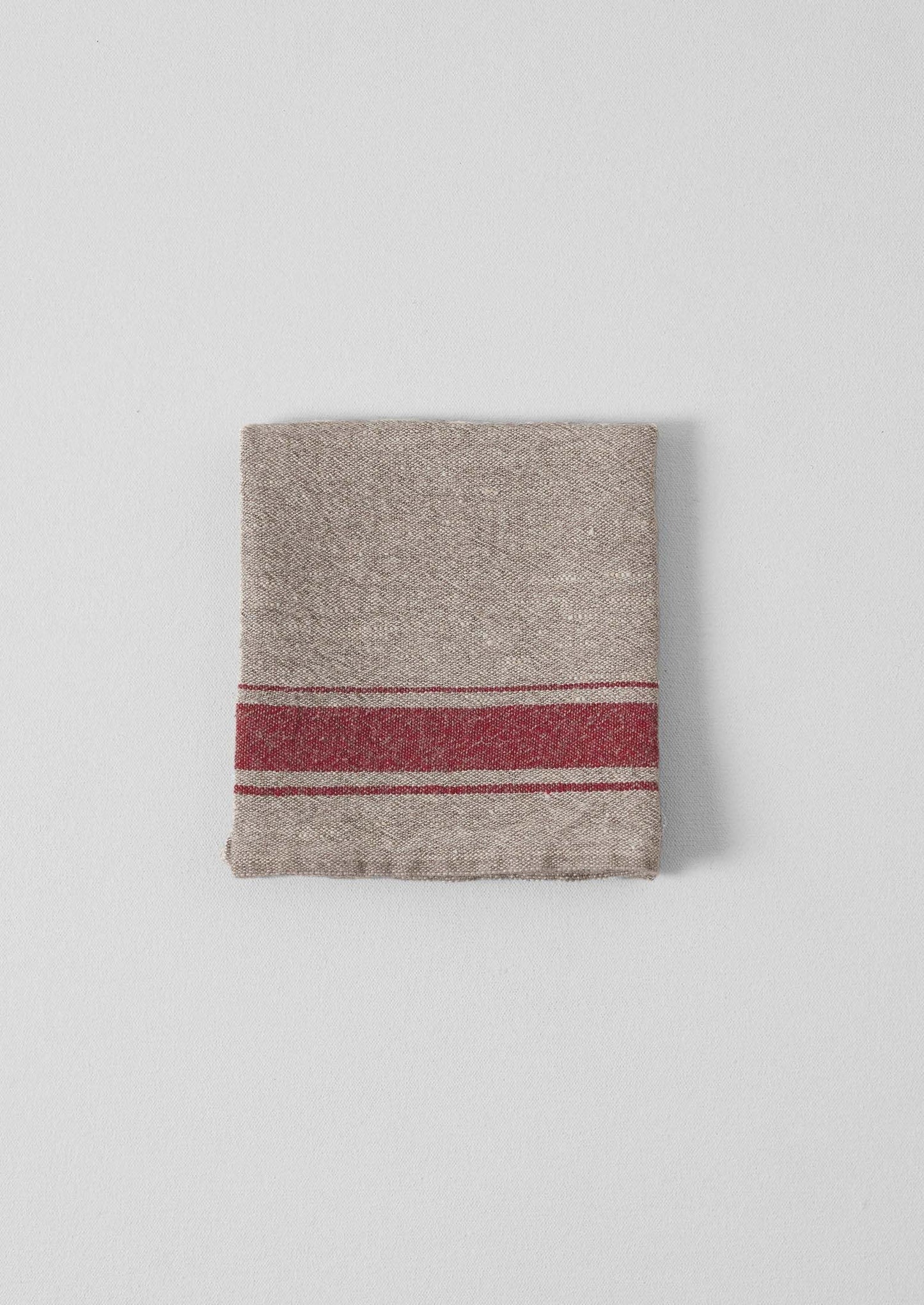 Strofinaccio in lino a righe provenzali | Naturale/Rosso