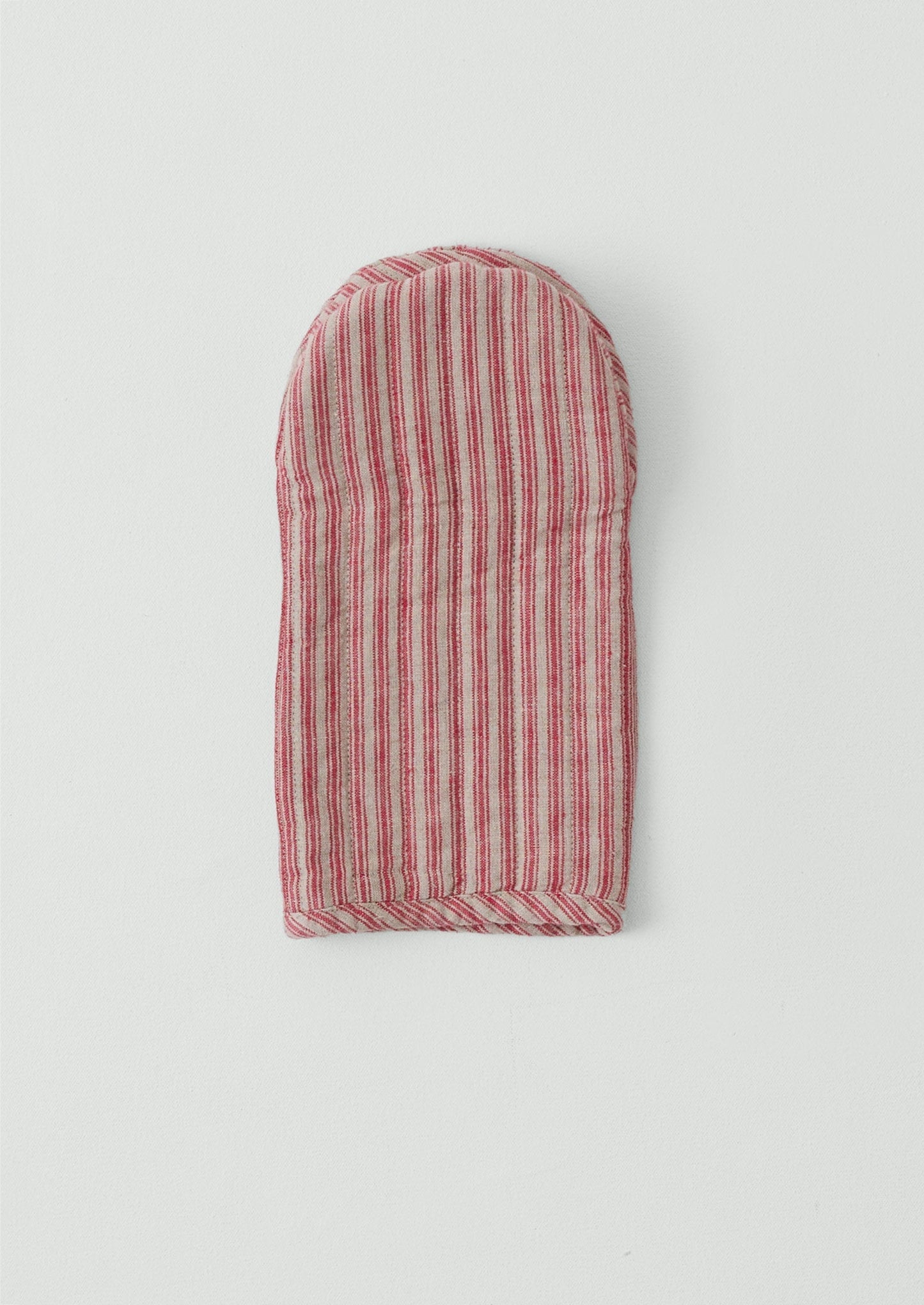 Guanto da forno in lino a righe | Naturale/Rosso