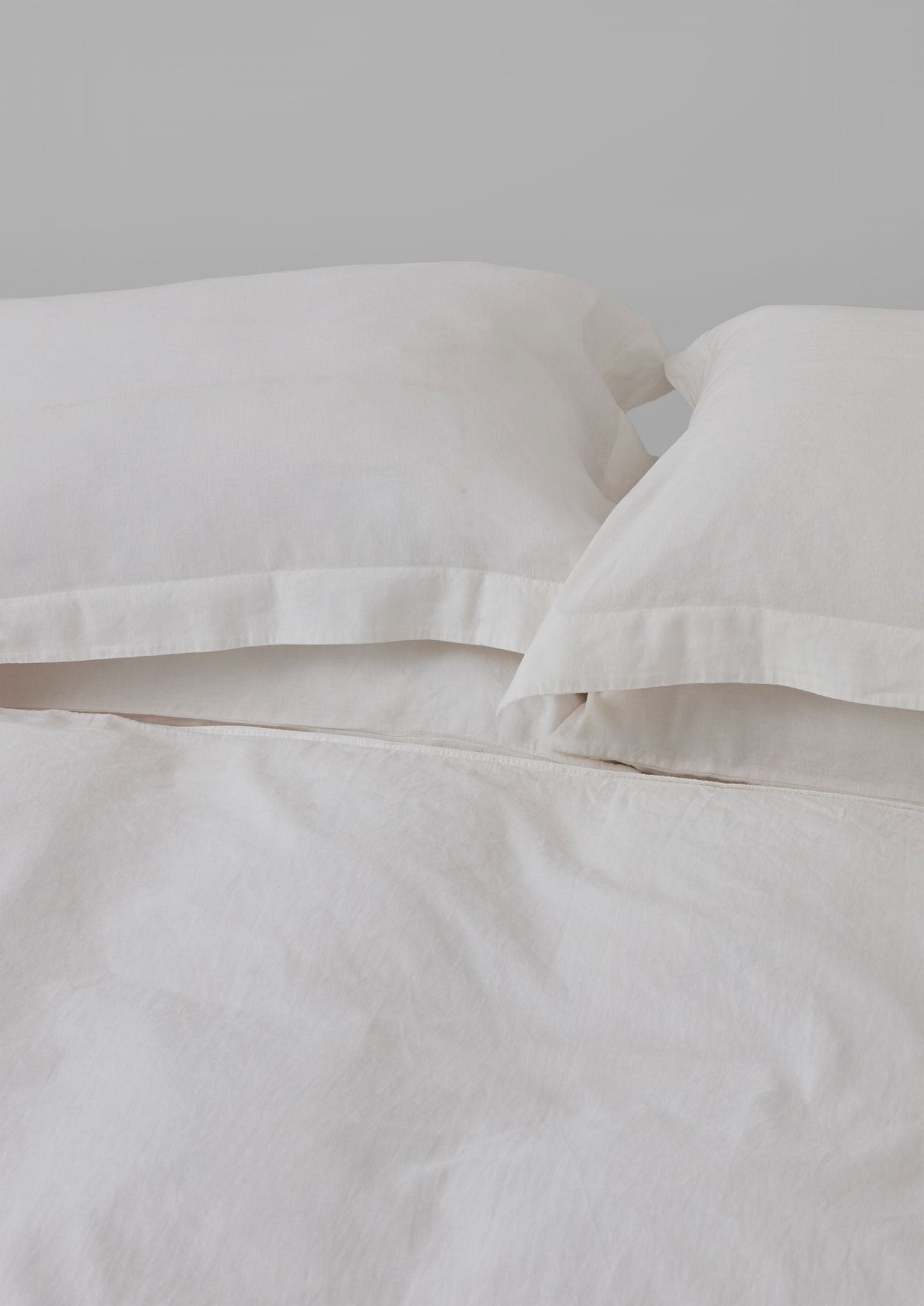 Set di federe in lino e cotone Oxford lavato | Ecru