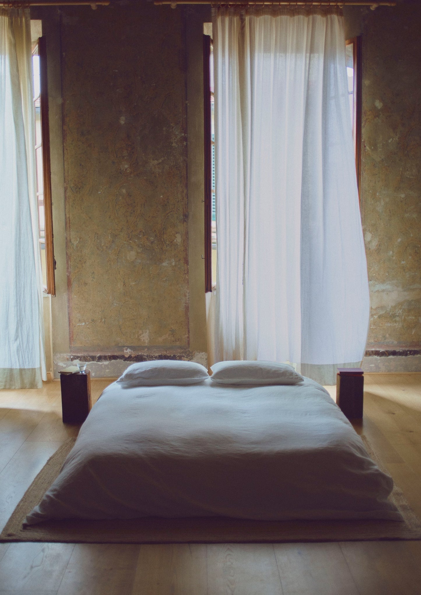 Set di federe in lino e cotone lavato per casa | Ecru